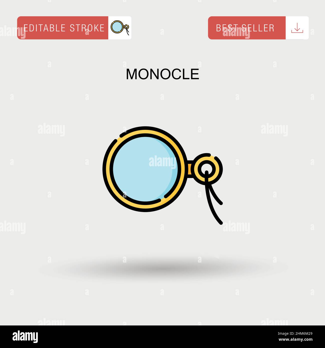 Monocle Simple vector icon. Stock Vector