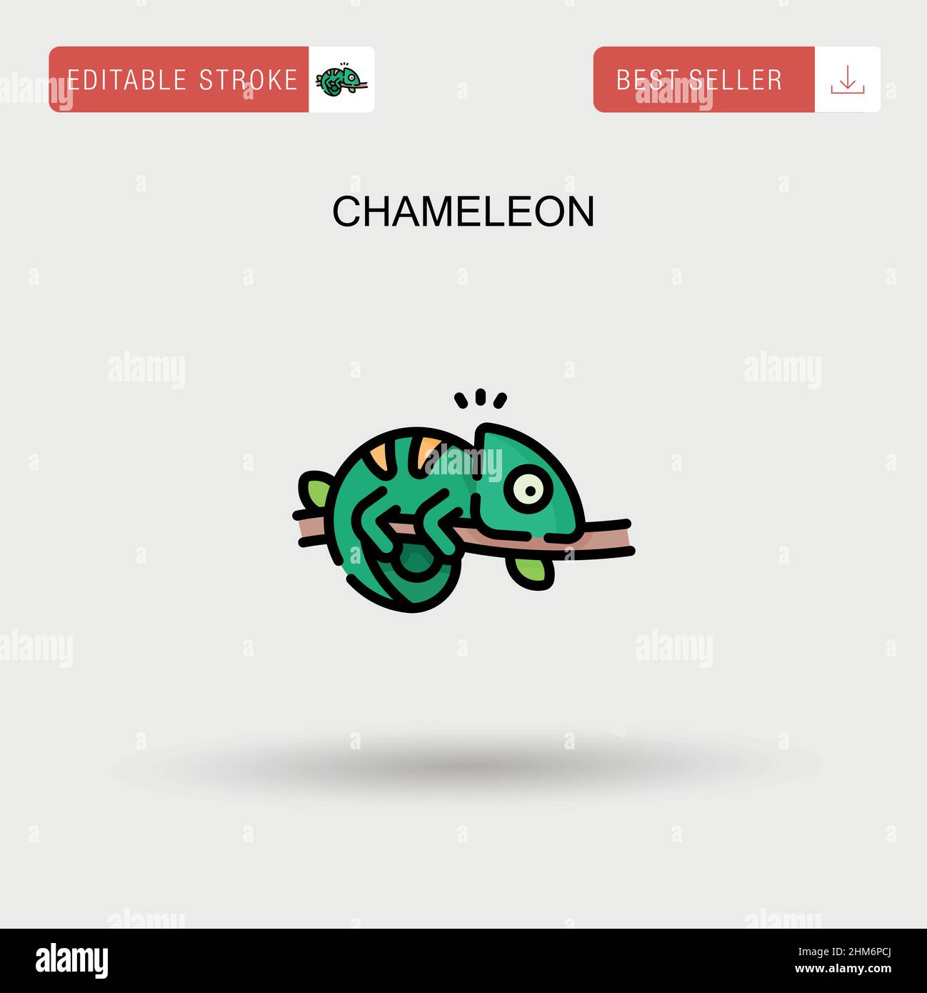 Chameleon Simple vector icon. Stock Vector