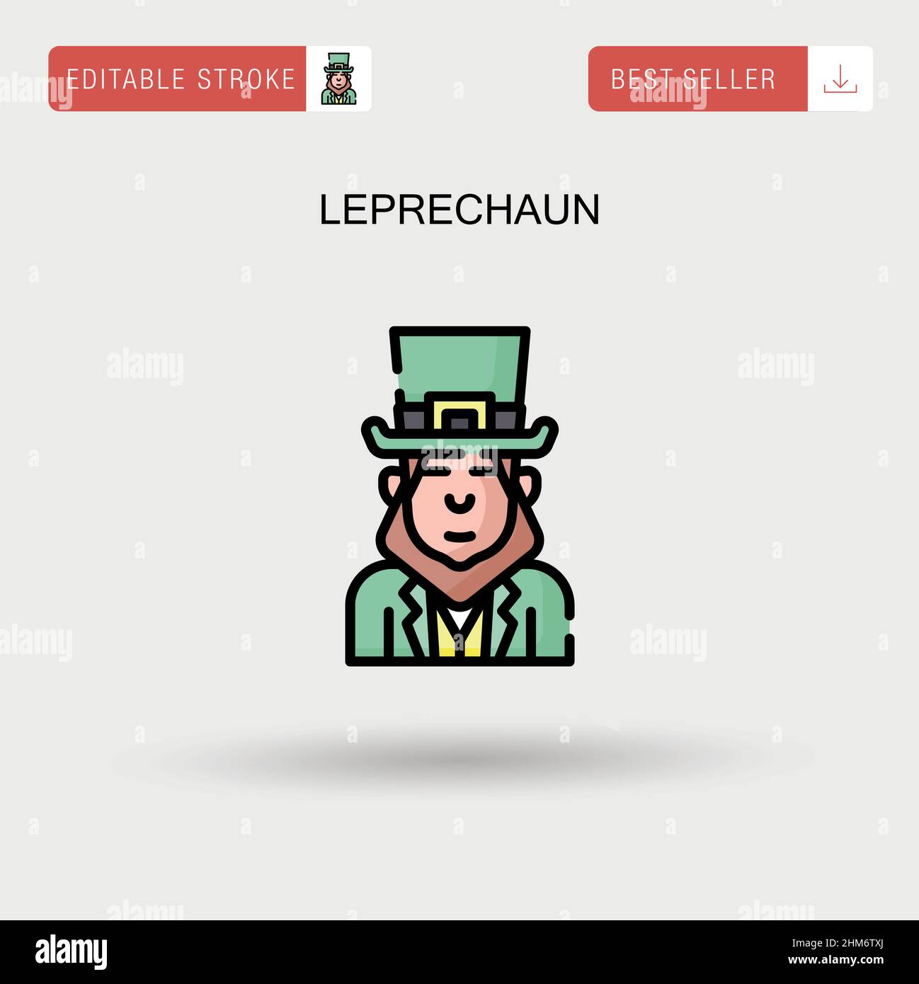 Leprechaun Simple vector icon. Stock Vector