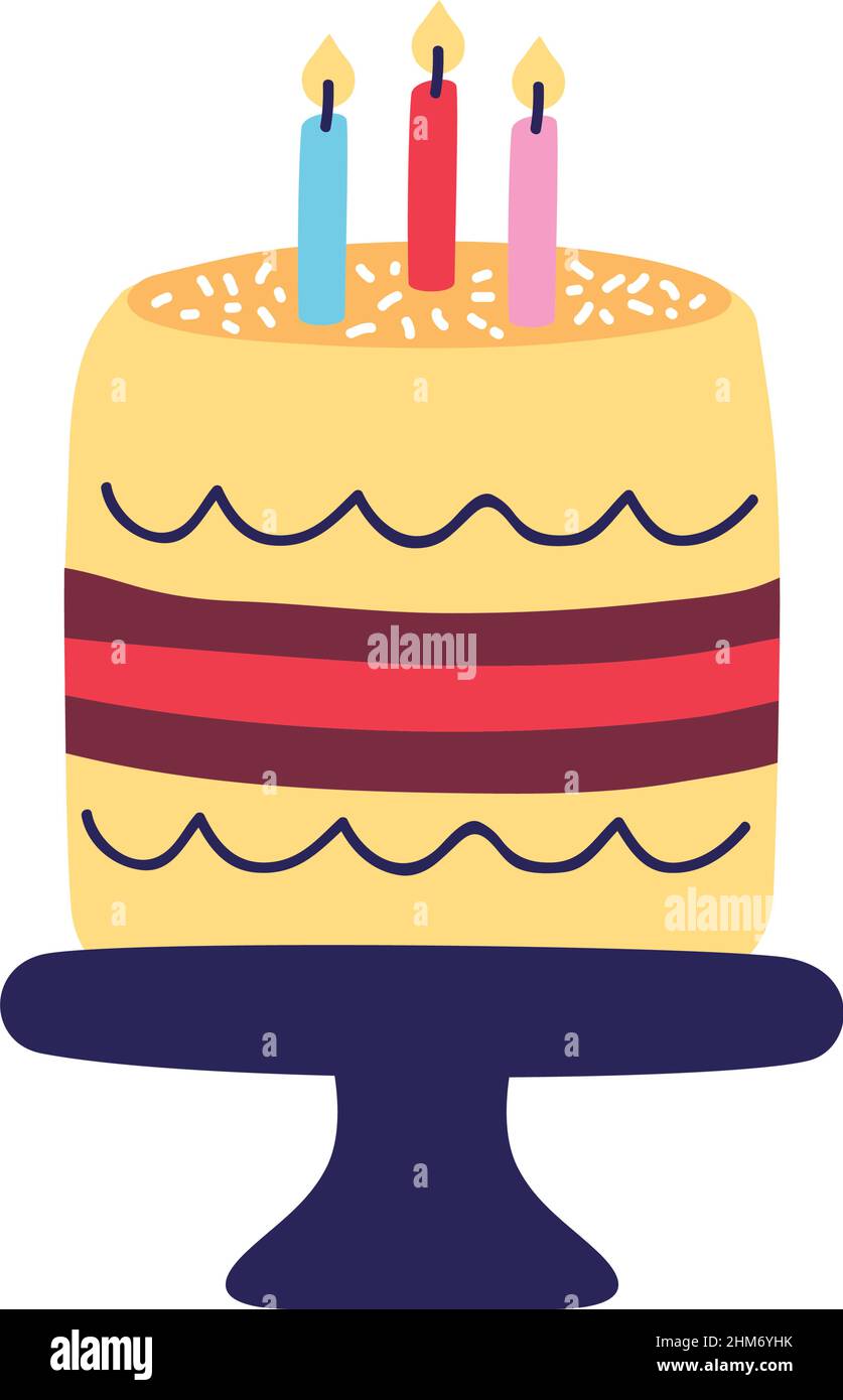 sweet cake birthday celebration icon Stock Vector Image & Art - Alamy