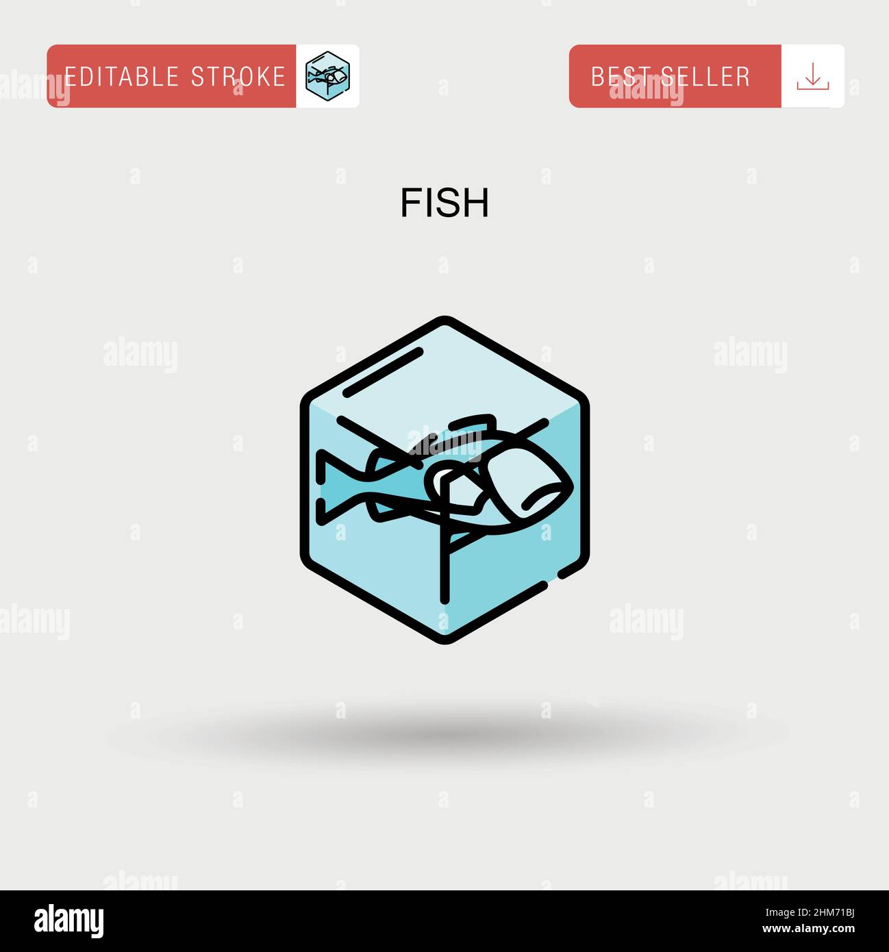 Fish Simple vector icon Stock Vector Image & Art - Alamy