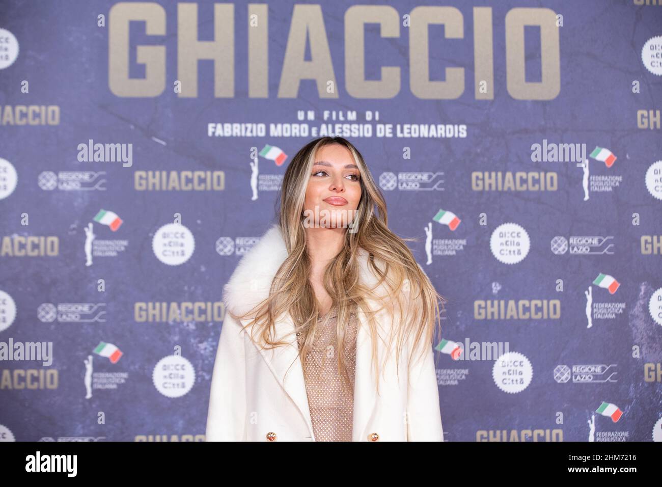 February 7, 2022, Rome, Italy: Corinne Pino attends the premiere of film ''Ghiaccio'' at The Space Cinema Moderno in Rome (Credit Image: © Matteo Nardone/Pacific Press via ZUMA Press Wire) Stock Photo