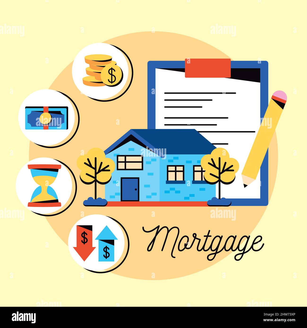 house and mortgage loan set icons Stock Vector Image & Art - Alamy