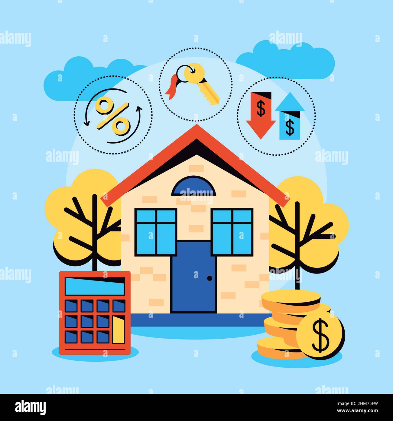 house and mortgage set icons Stock Vector Image & Art - Alamy