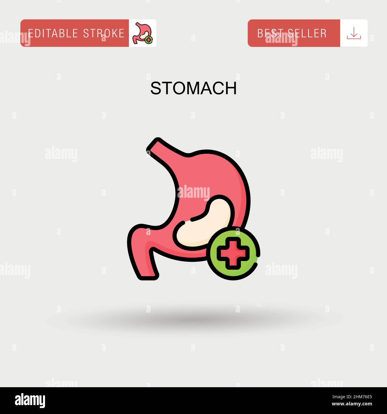 Stomach Simple vector icon. Stock Vector