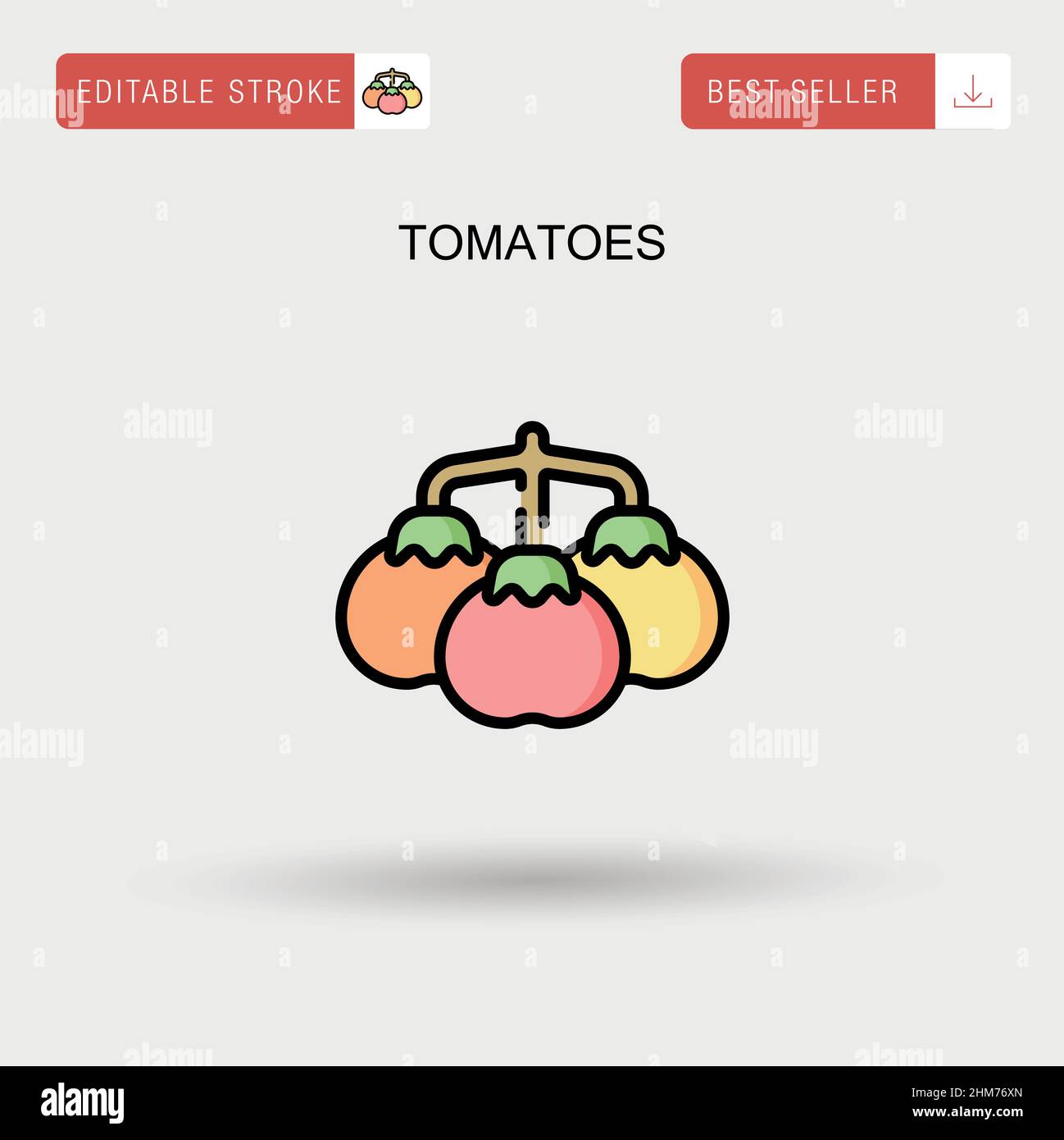 Tomatoes Simple vector icon. Stock Vector