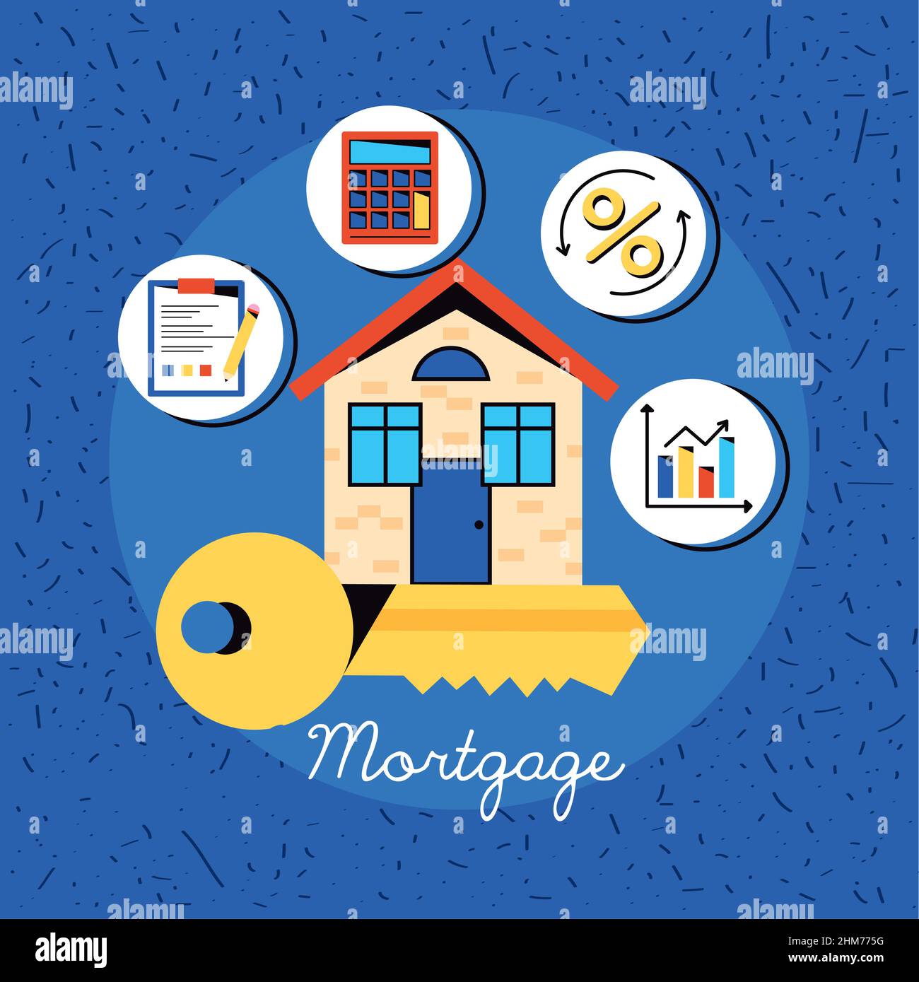 mortgage house set icons around Stock Vector Image & Art - Alamy
