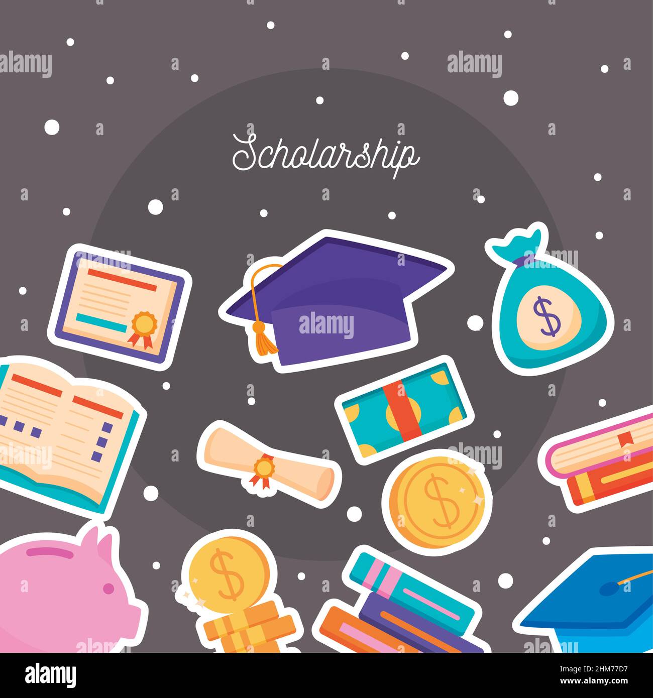 loans scholarship icons pattern background Stock Vector