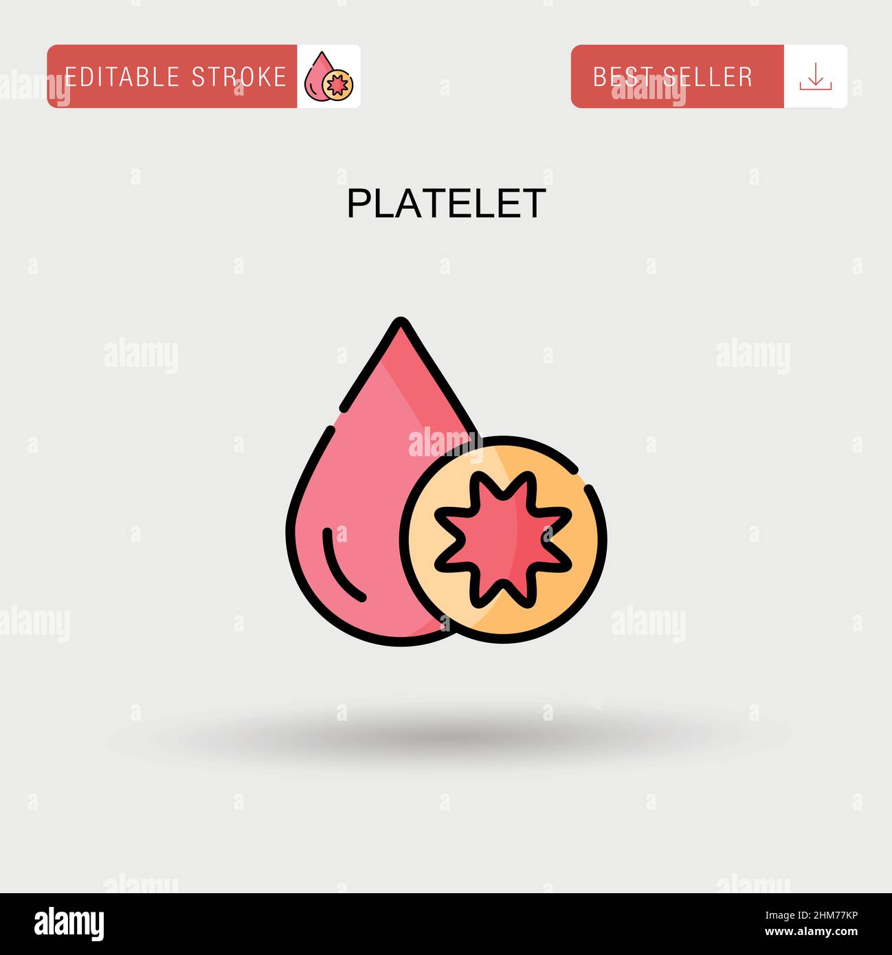 Platelet Simple vector icon. Stock Vector