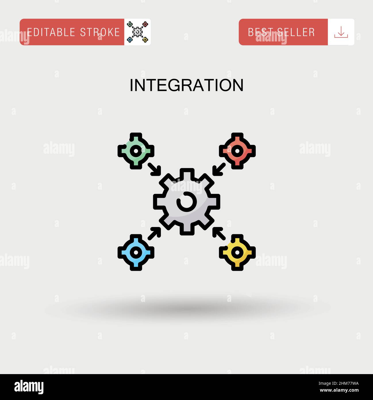 Integration Simple vector icon. Stock Vector