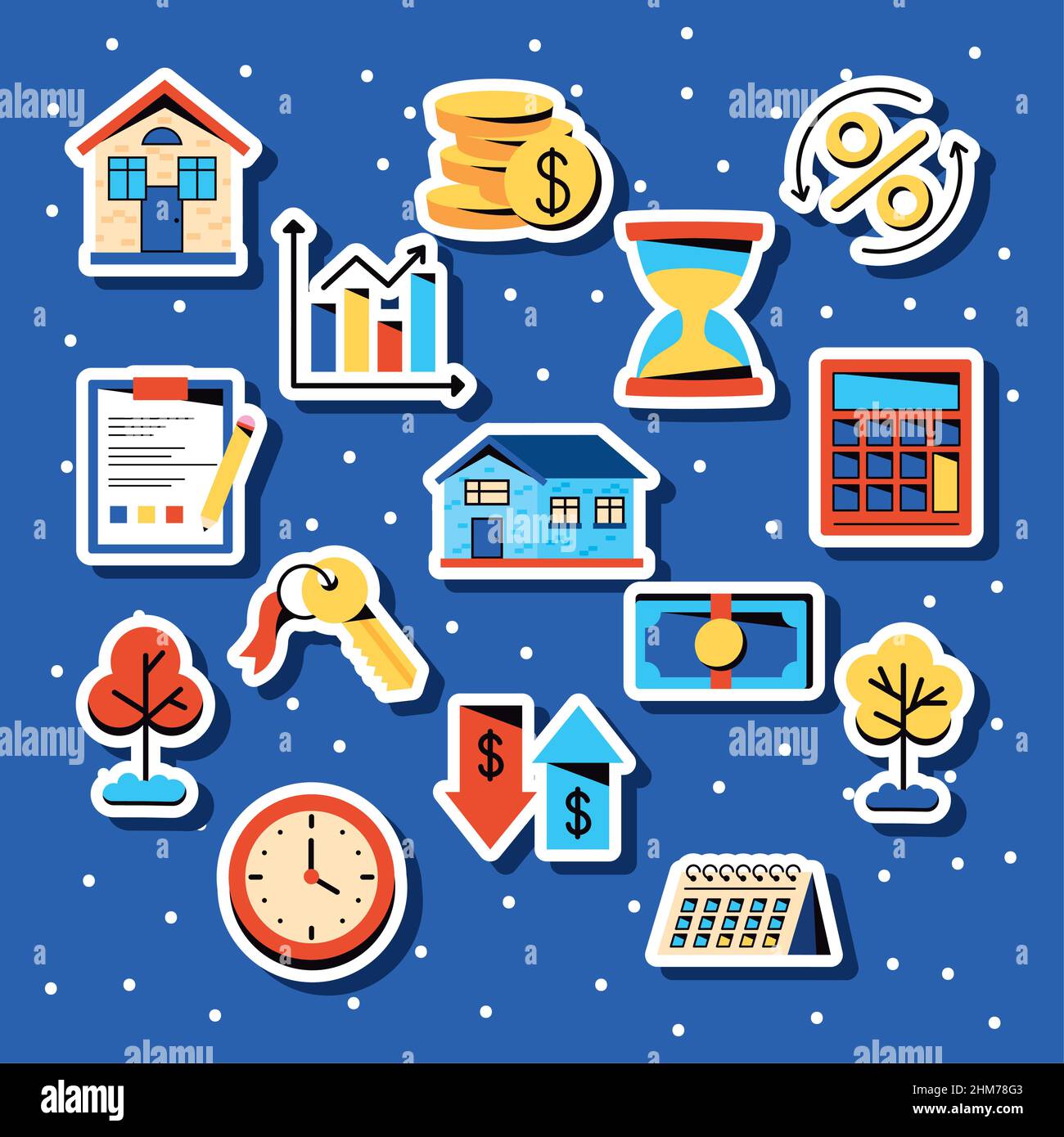 fifteen mortgage loan set icons Stock Vector Image & Art - Alamy