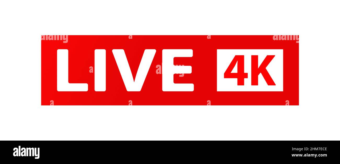 LIVE 4K. A button, icon, or sign for a website, application, and creative design. Stock Vector