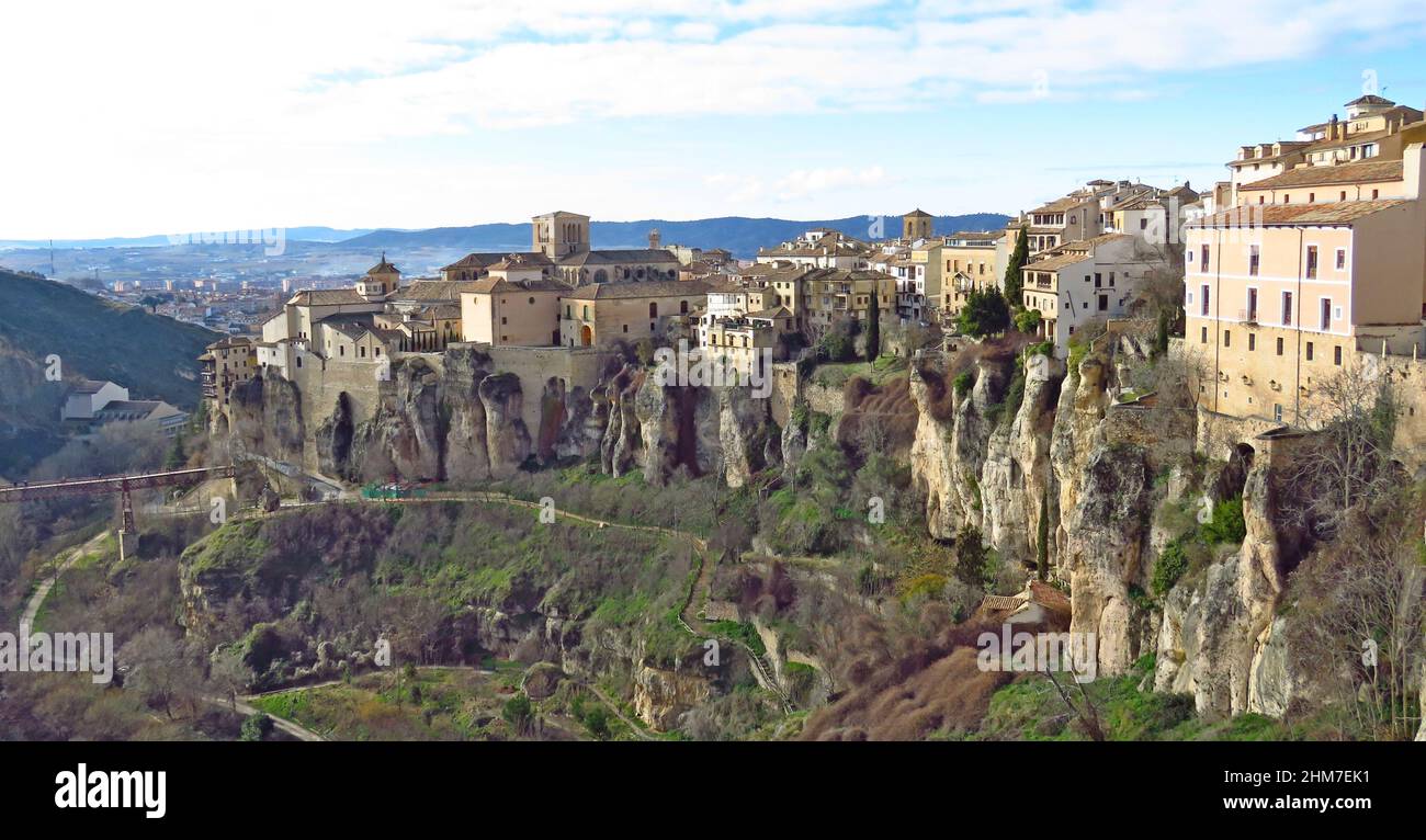 Beautiful view of the Historic Walled Town of Cuenca, Spain Stock Photo