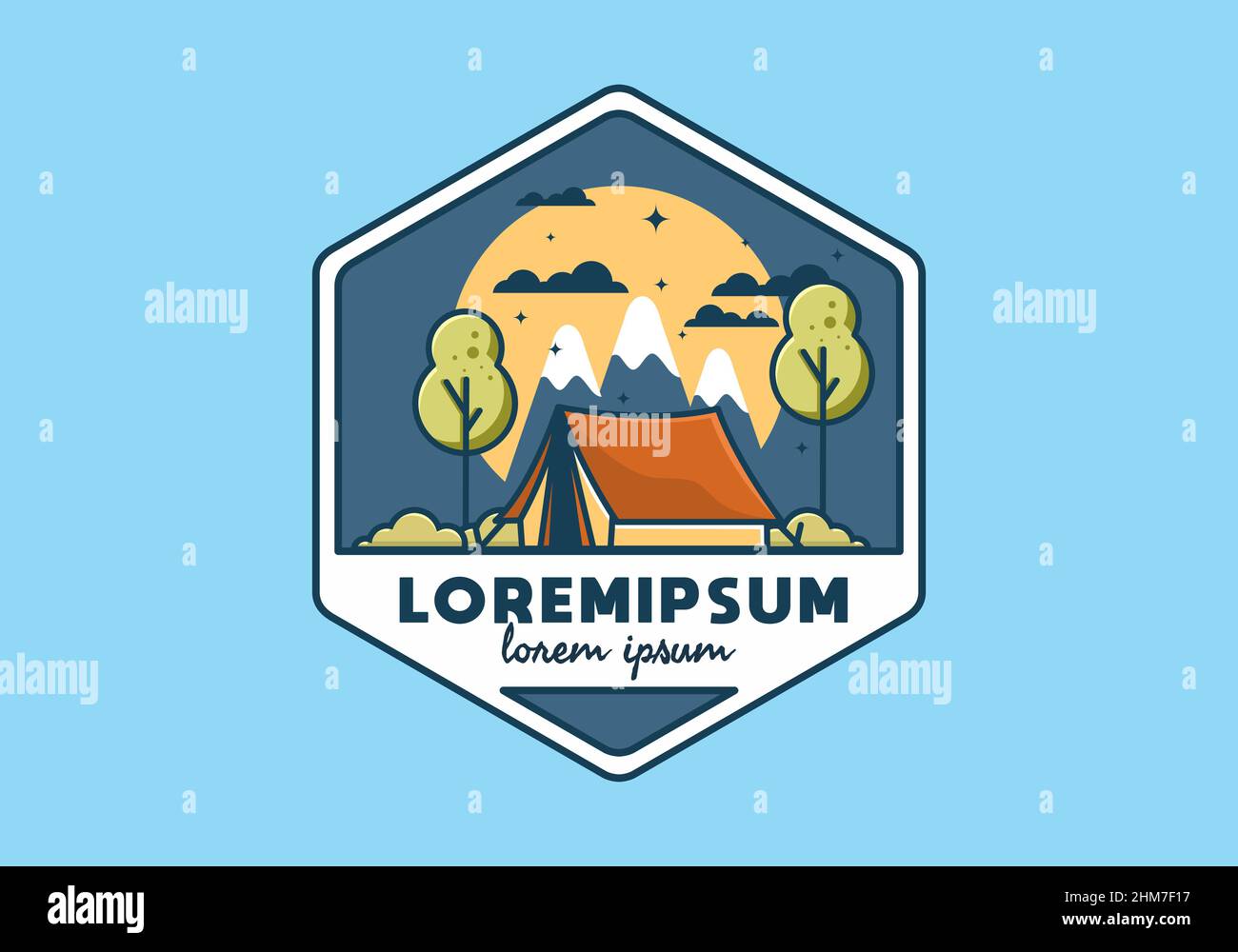 Camping with tent flat illustration design Stock Vector Image & Art - Alamy