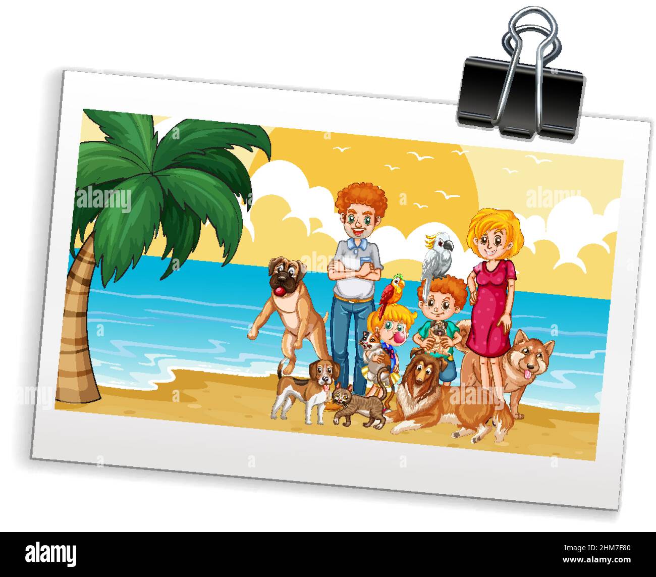 A photo of happy family on white backgound illustration Stock Vector ...