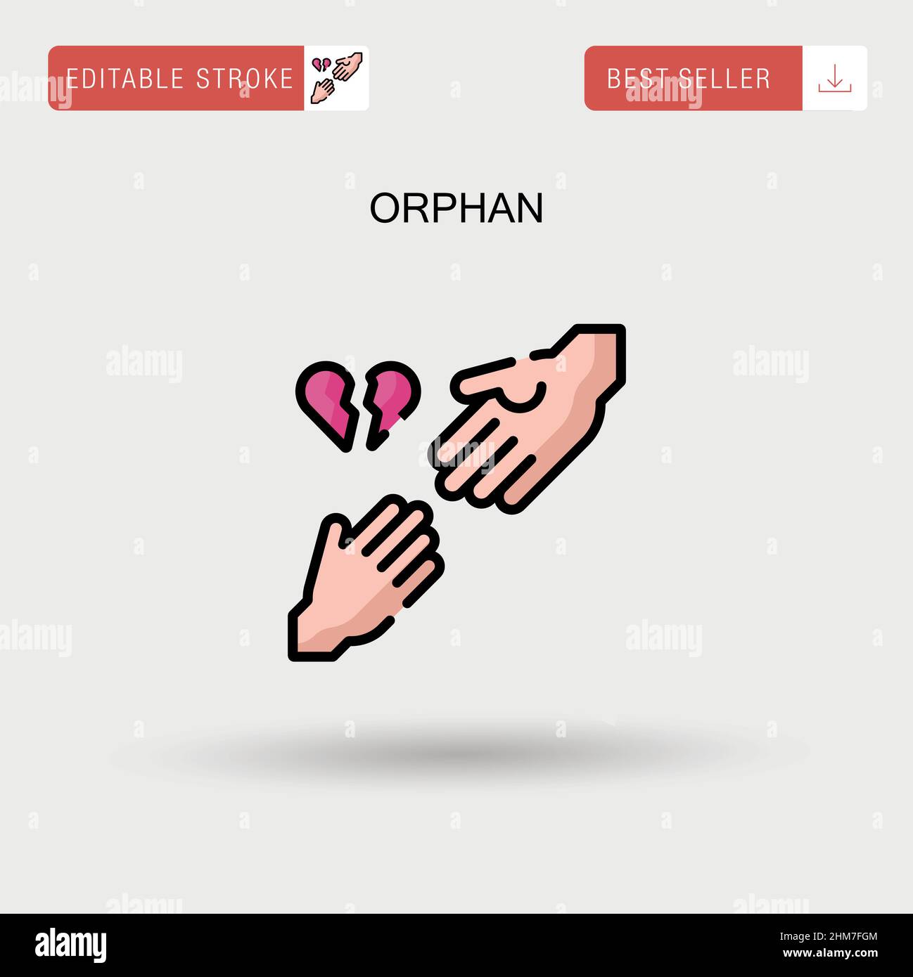 Orphan Simple vector icon. Stock Vector