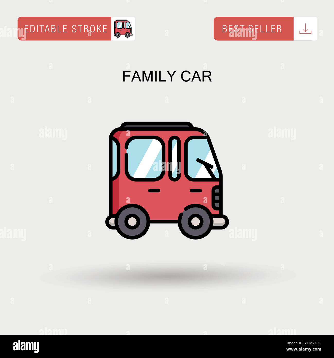 Family car Simple vector icon. Stock Vector