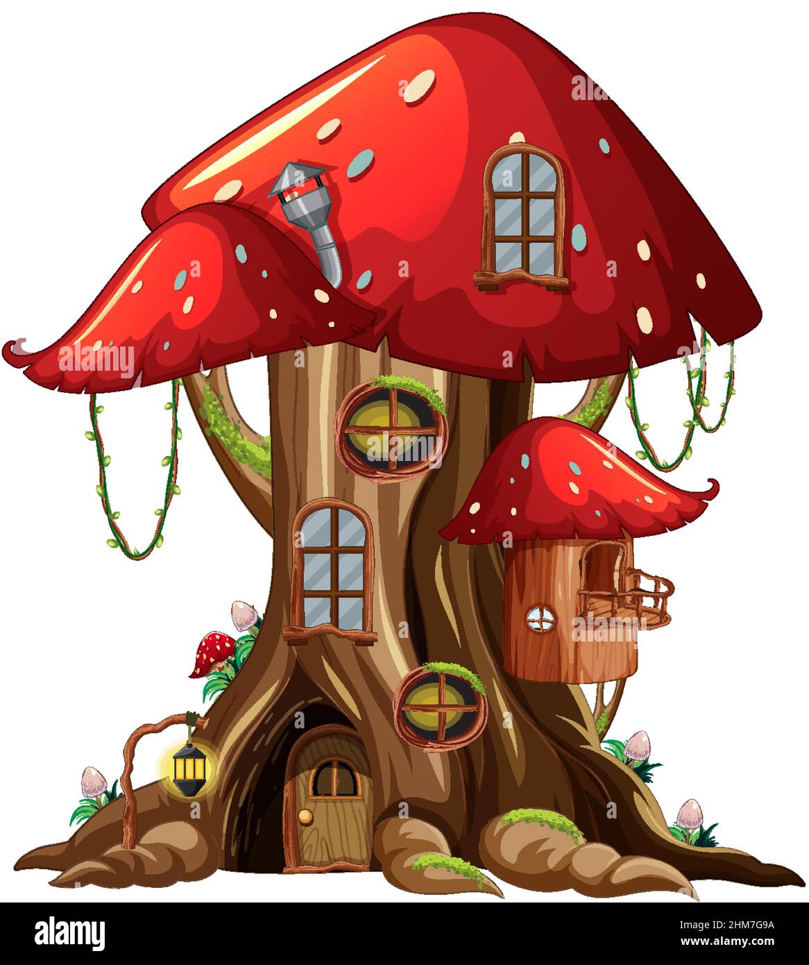 Isolated fantasy mushroom house illustration Stock Vector Image & Art