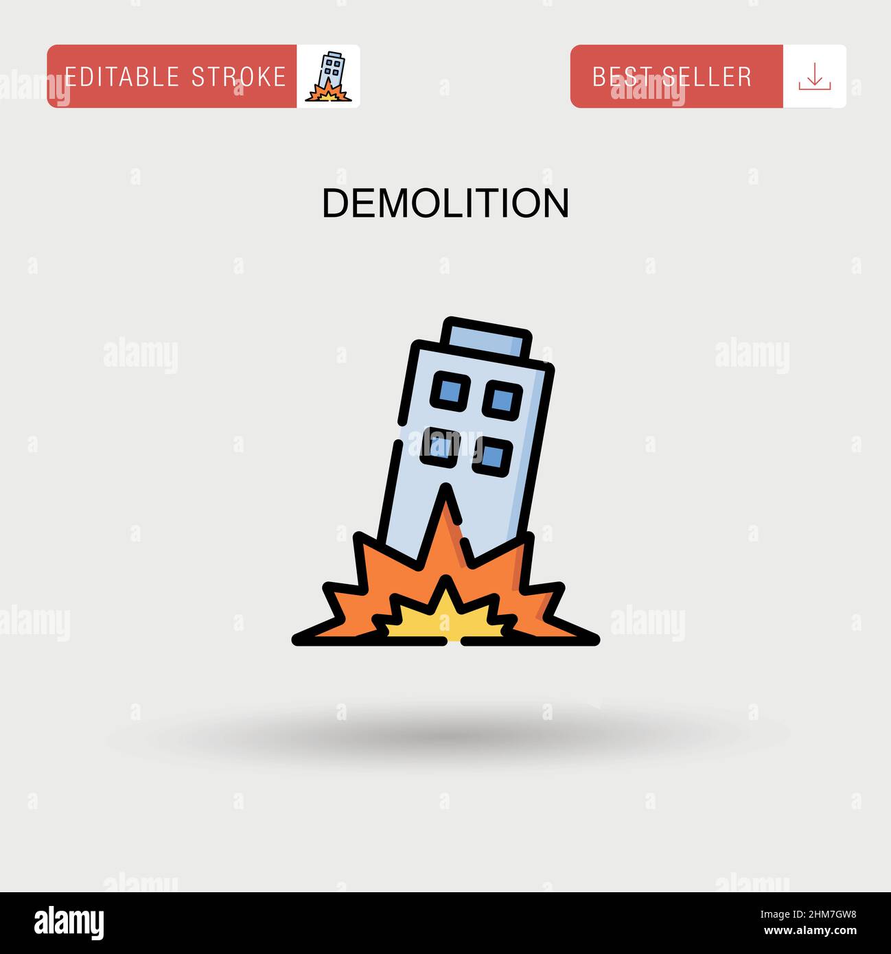 Demolition Simple vector icon. Stock Vector