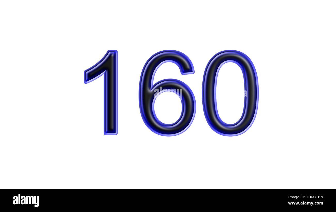blue 160 number 3d effect white background Stock Photo - Alamy
