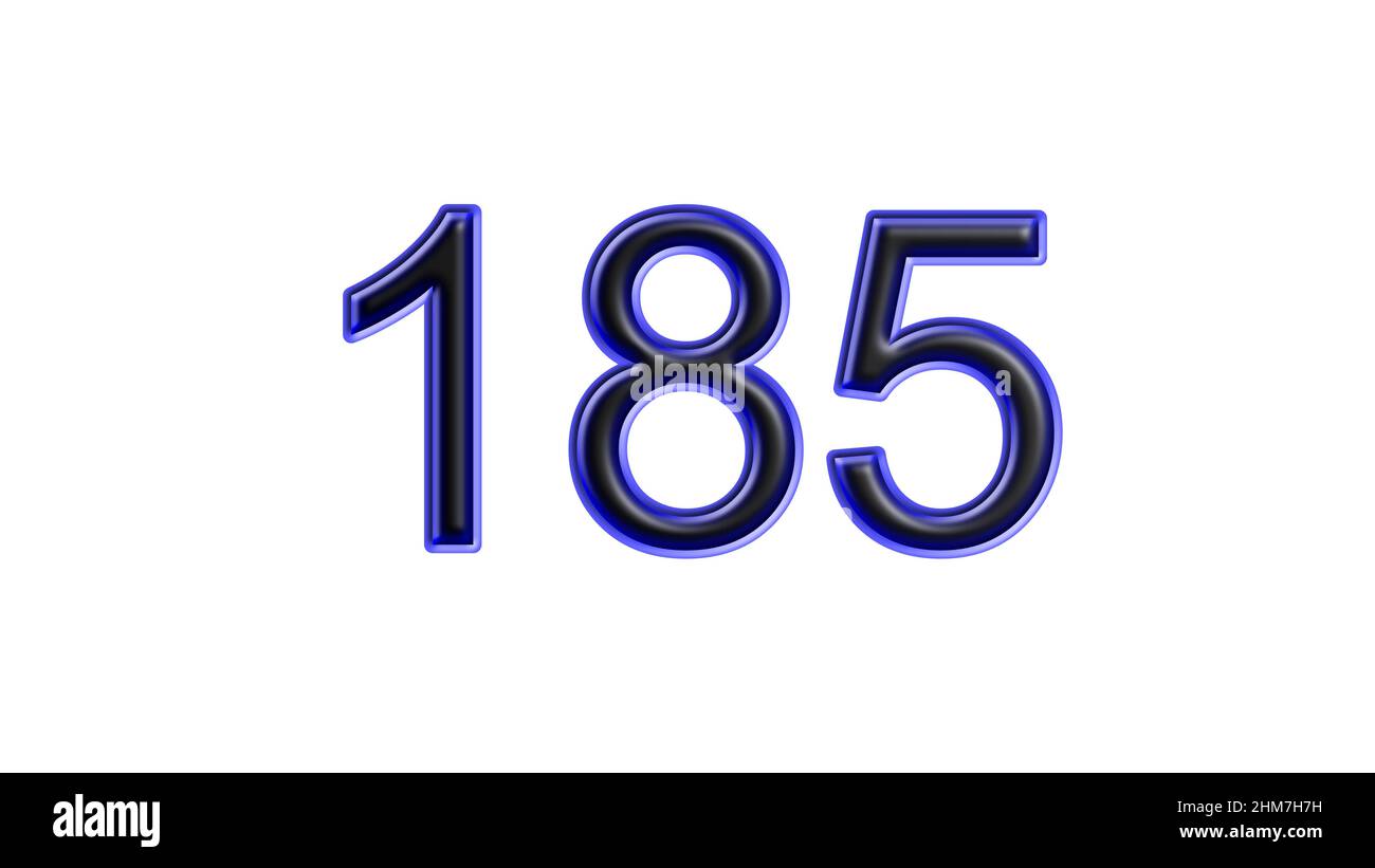 blue 185 number 3d effect white background Stock Photo - Alamy