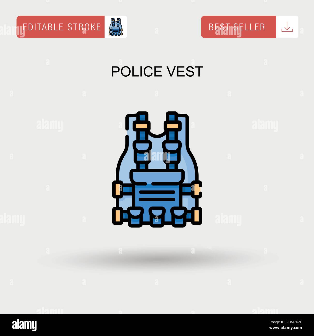 Police vest Simple vector icon. Stock Vector