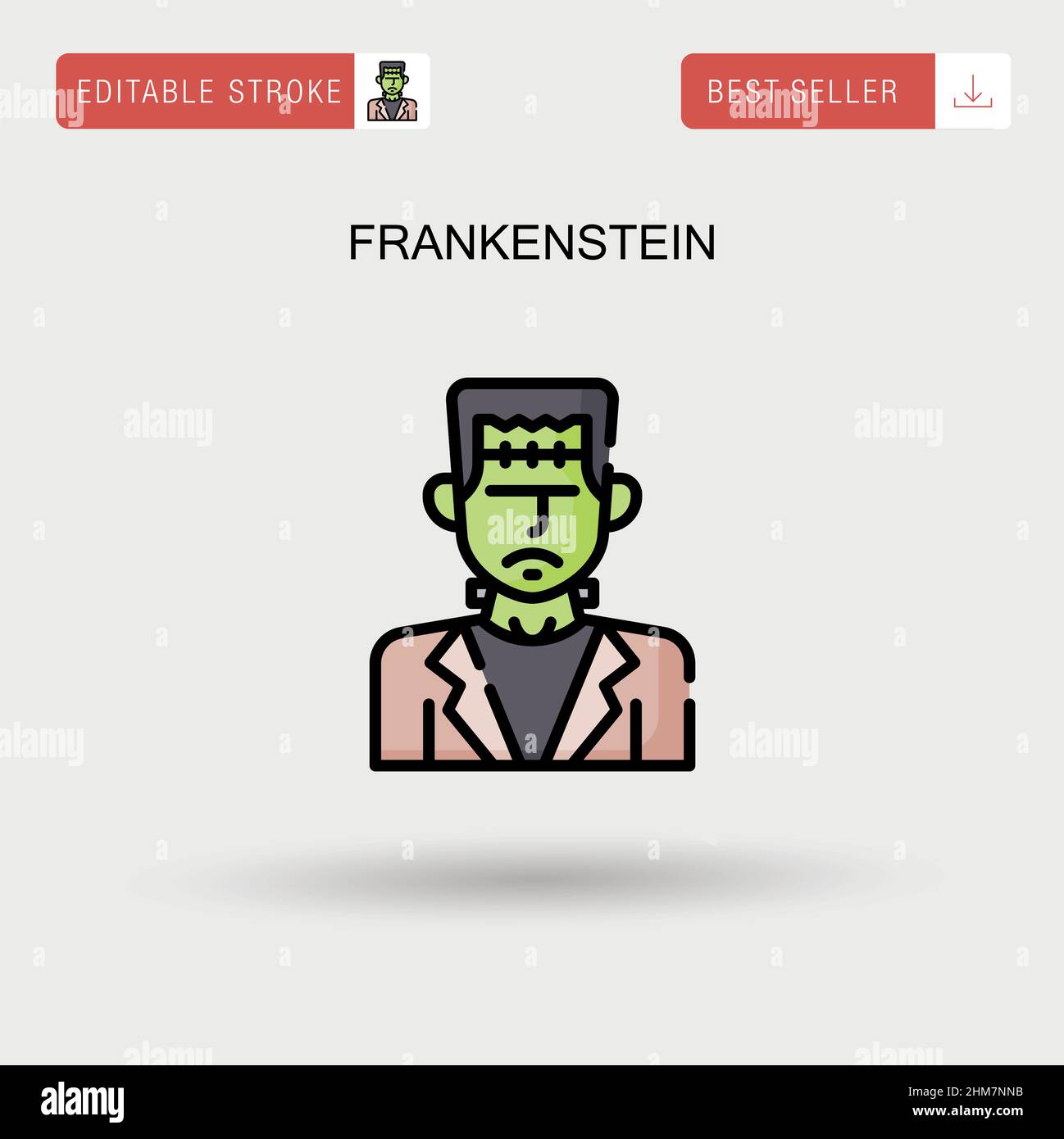 Frankenstein Simple vector icon. Stock Vector