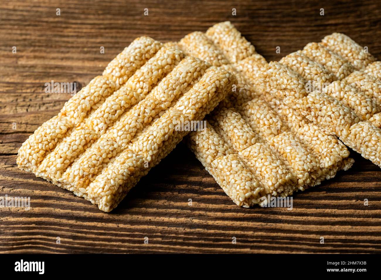 Sesame snack sweet. Sesame seed honey bar Stock Photo Alamy