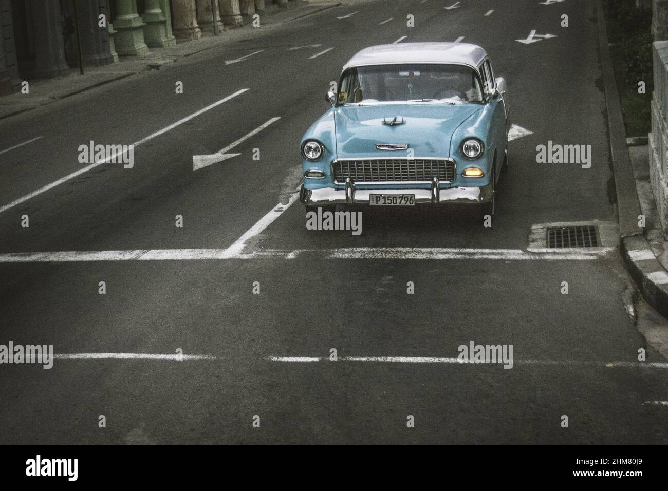 Original and beautiful Chevrolet Belair in the street Stock Photo