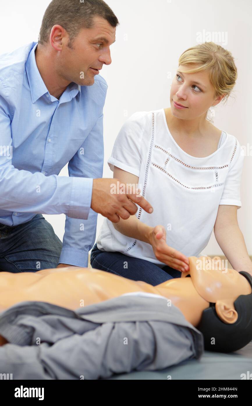 cpr and first aid training Stock Photo - Alamy