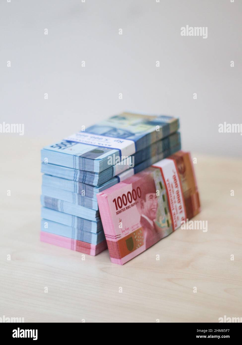 Money stack (Rupiah) Stock Photo