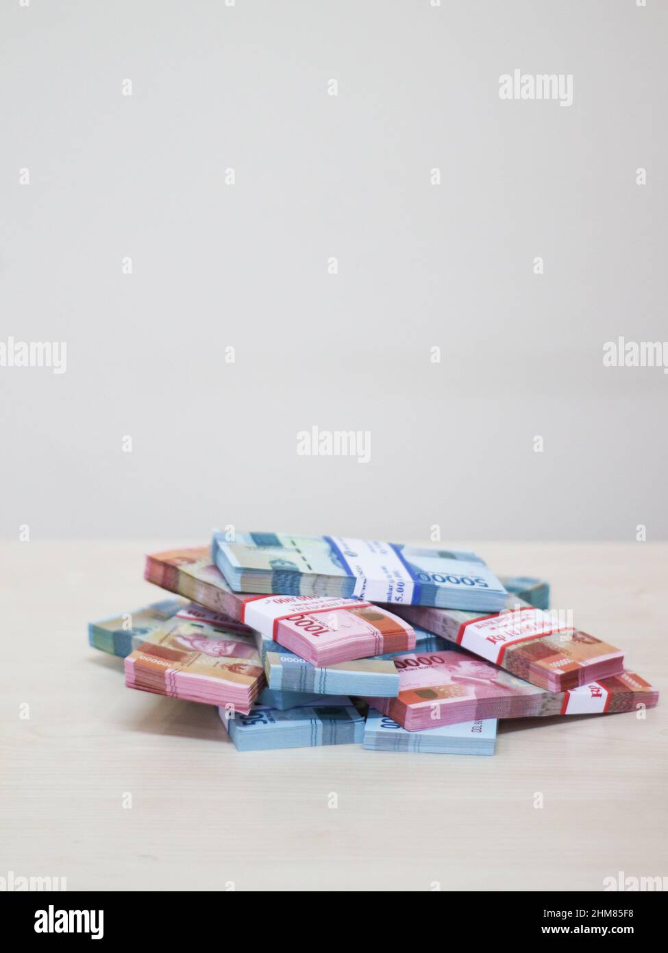 Money stack (Rupiah) Stock Photo