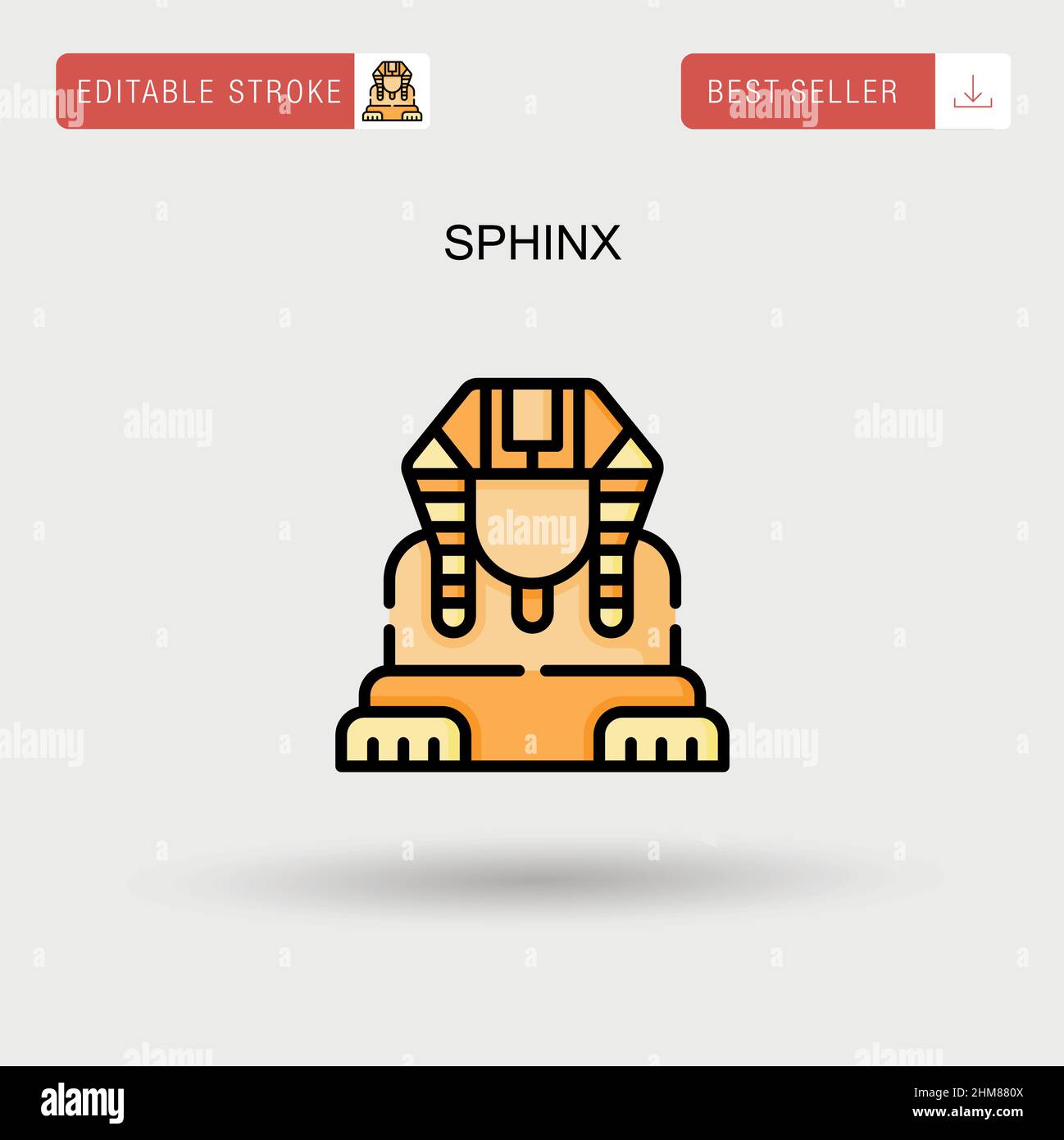 Sphinx Simple vector icon. Stock Vector