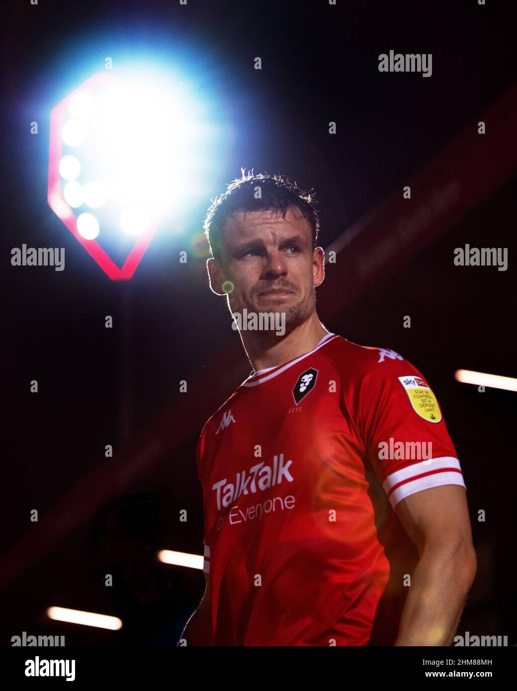 Matt Smith, Salford City. Salford City 2-1 Carlisle United 1/2/22. The Peninsula Stadium, Salford. Stock Photo