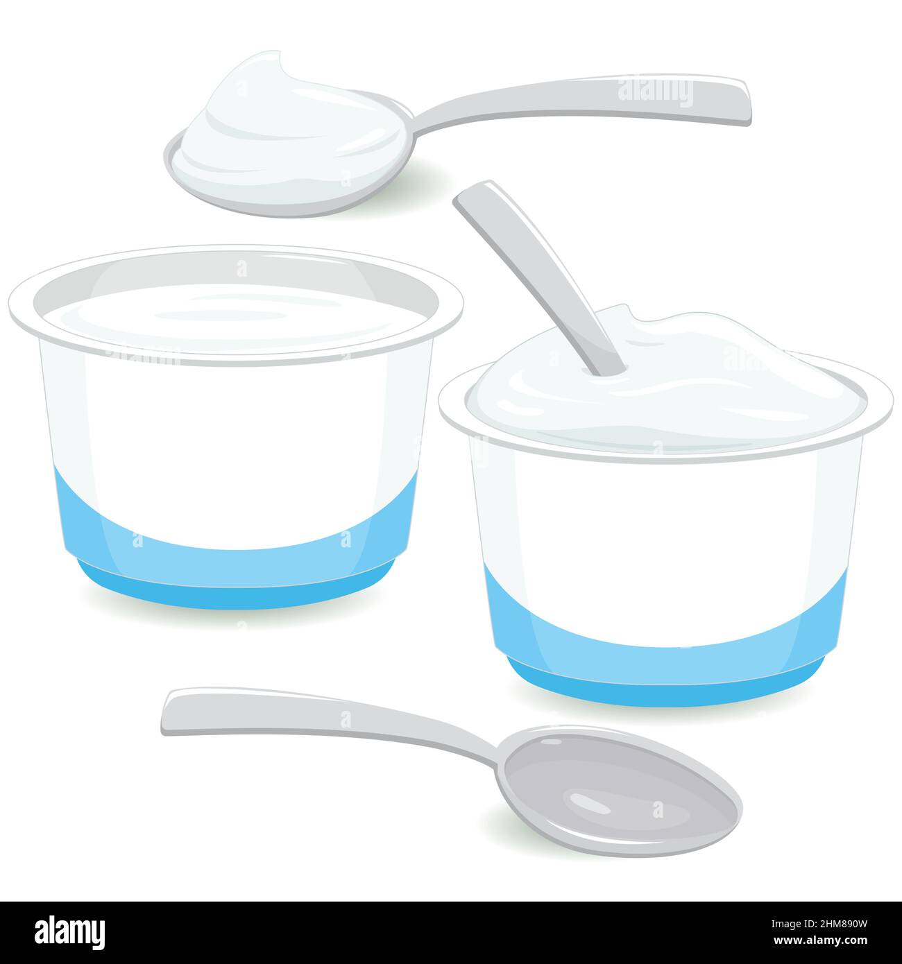 https://c8.alamy.com/comp/2HM890W/yogurt-container-bowls-and-spoons-2HM890W.jpg