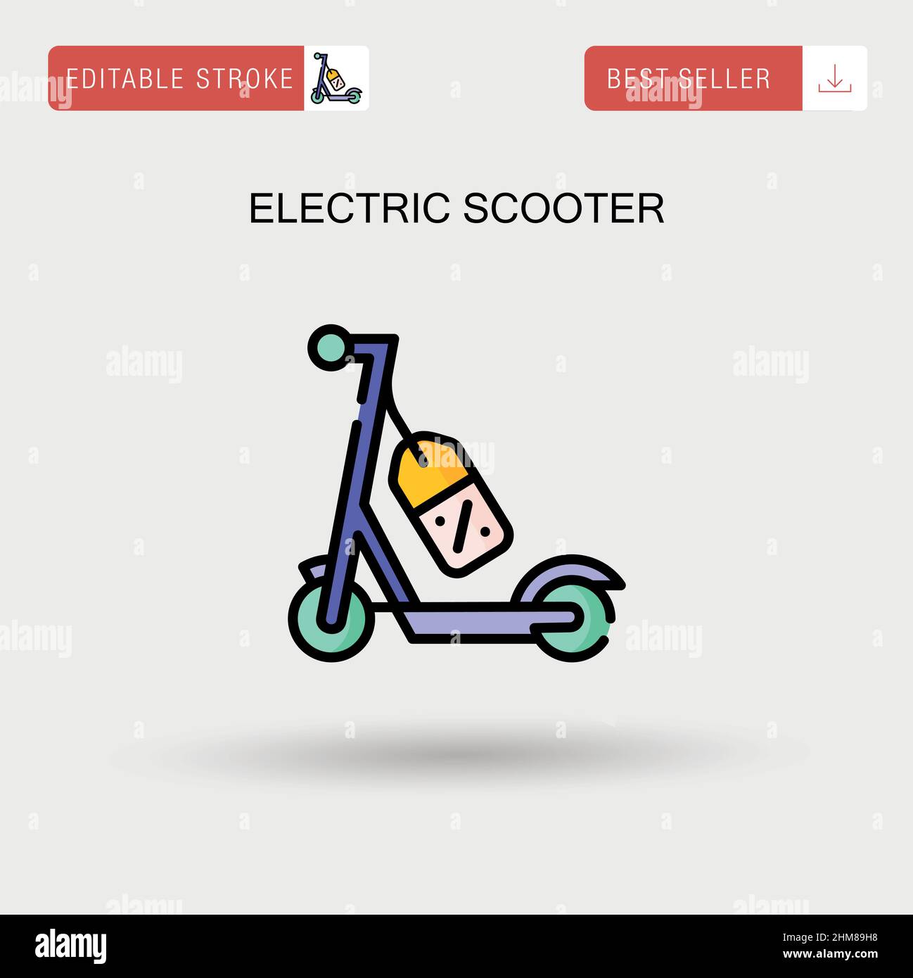 Electric scooter Simple vector icon. Stock Vector