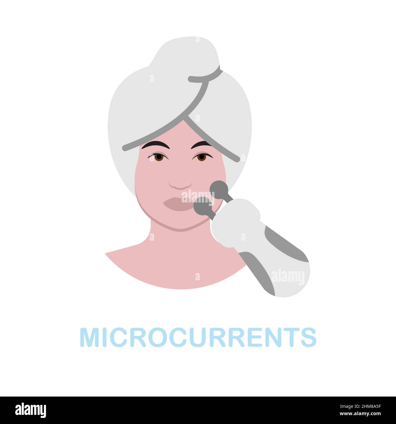 Microcurrents flat icon. Colored element sign from cosmetology collection. Flat Microcurrents icon sign for web design, infographics and more. Stock Vector