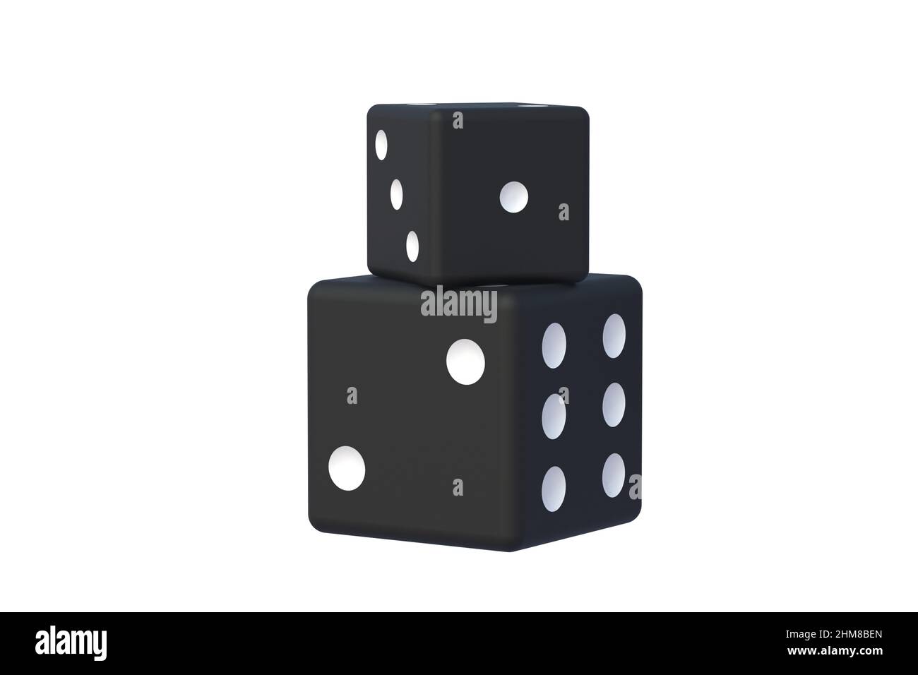 Black dice isolated on white background. 3d render Stock Photo Alamy