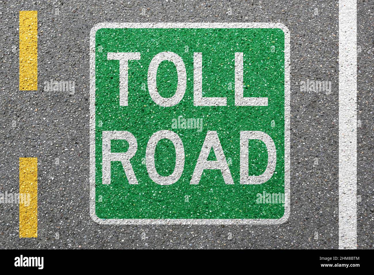 Toll road street city town pay paying highway sign zone concept Stock Photo