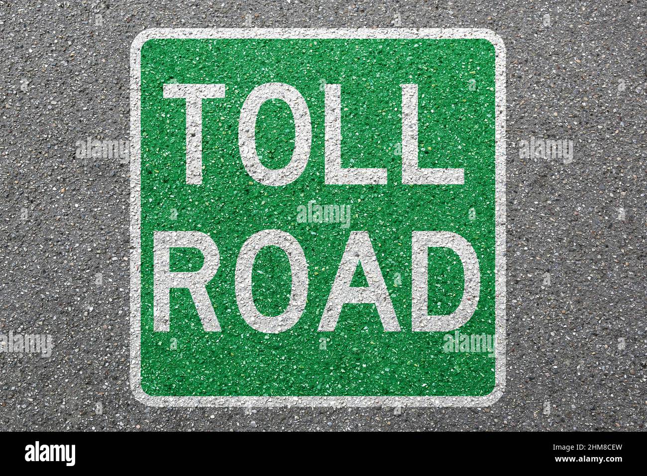 Toll road street city town pay paying money clean air highway sign zone concept Stock Photo