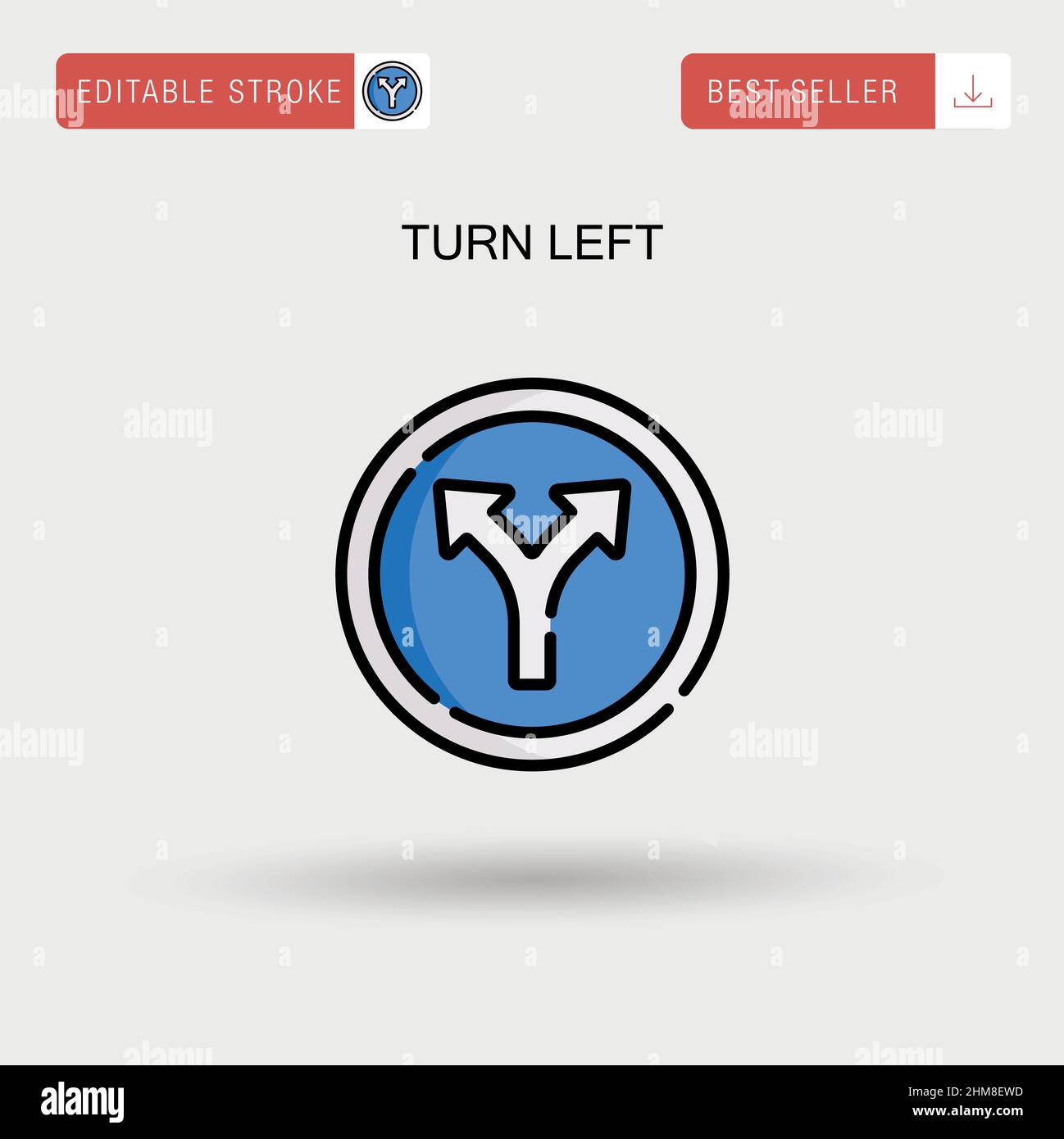 Turn left Simple vector icon. Stock Vector