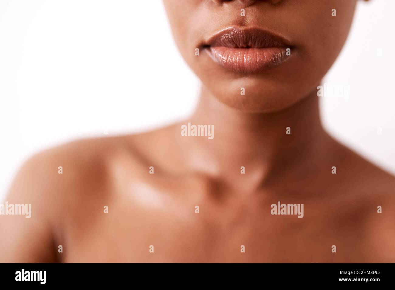 Keep your lips from cracking by moisturising. Closeup shot of a