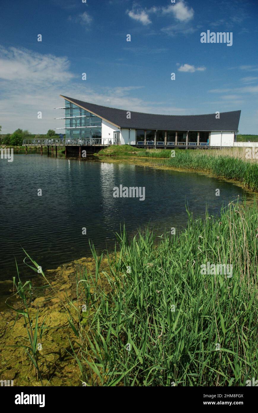 The Visitor Centre at Stanwick Lakes, a countryside attraction and nature reserve, Northamptonshire, UK Stock Photo