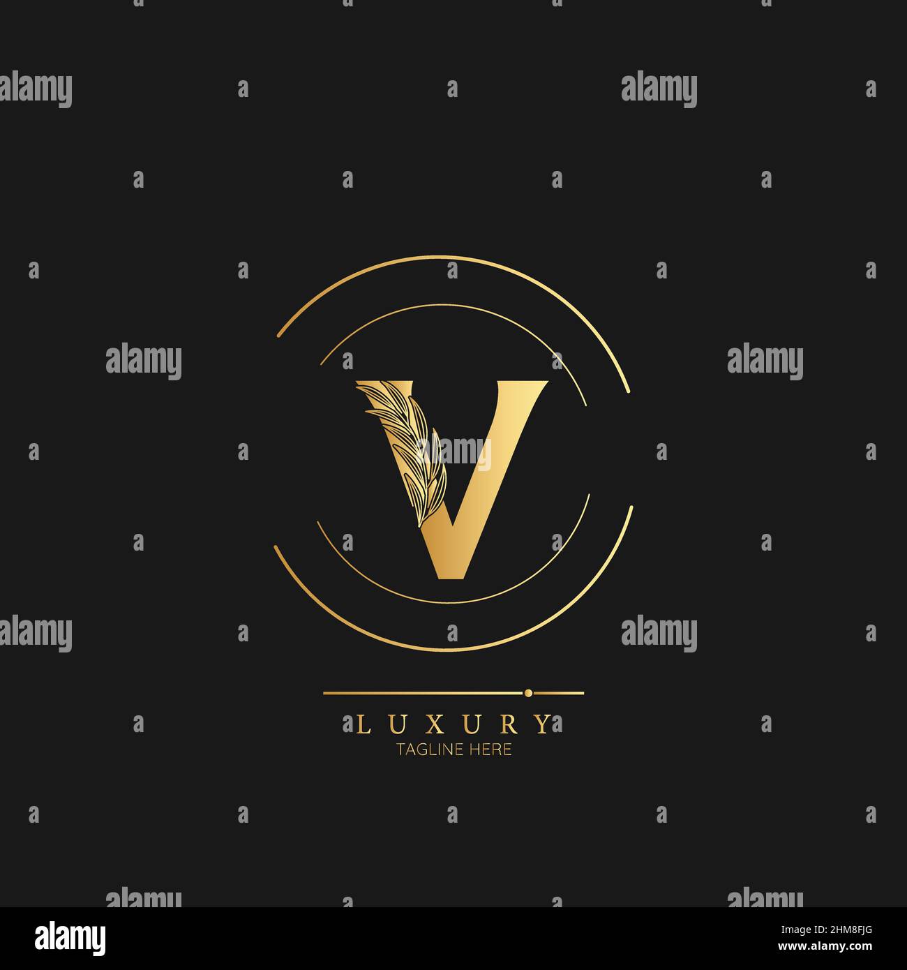 Initial V letter luxury beauty flourishes ornament monogram logo Stock ...