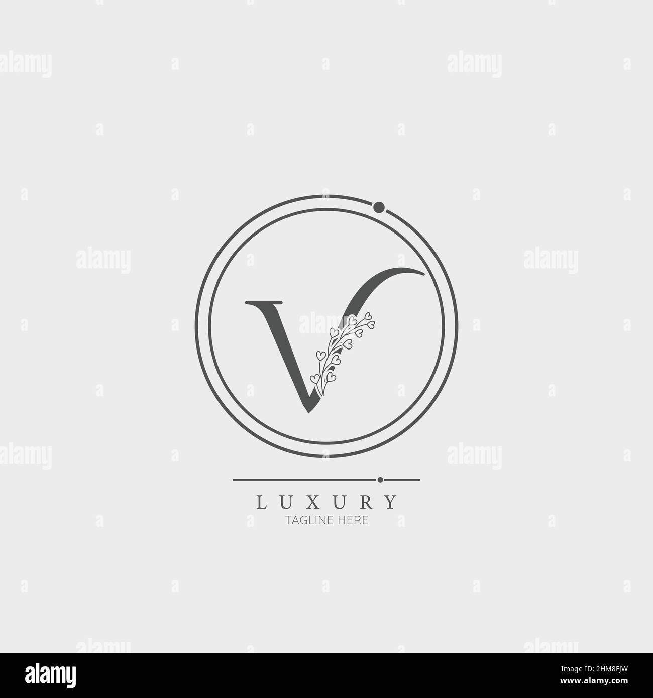 Initial V letter luxury beauty flourishes ornament monogram logo Stock ...