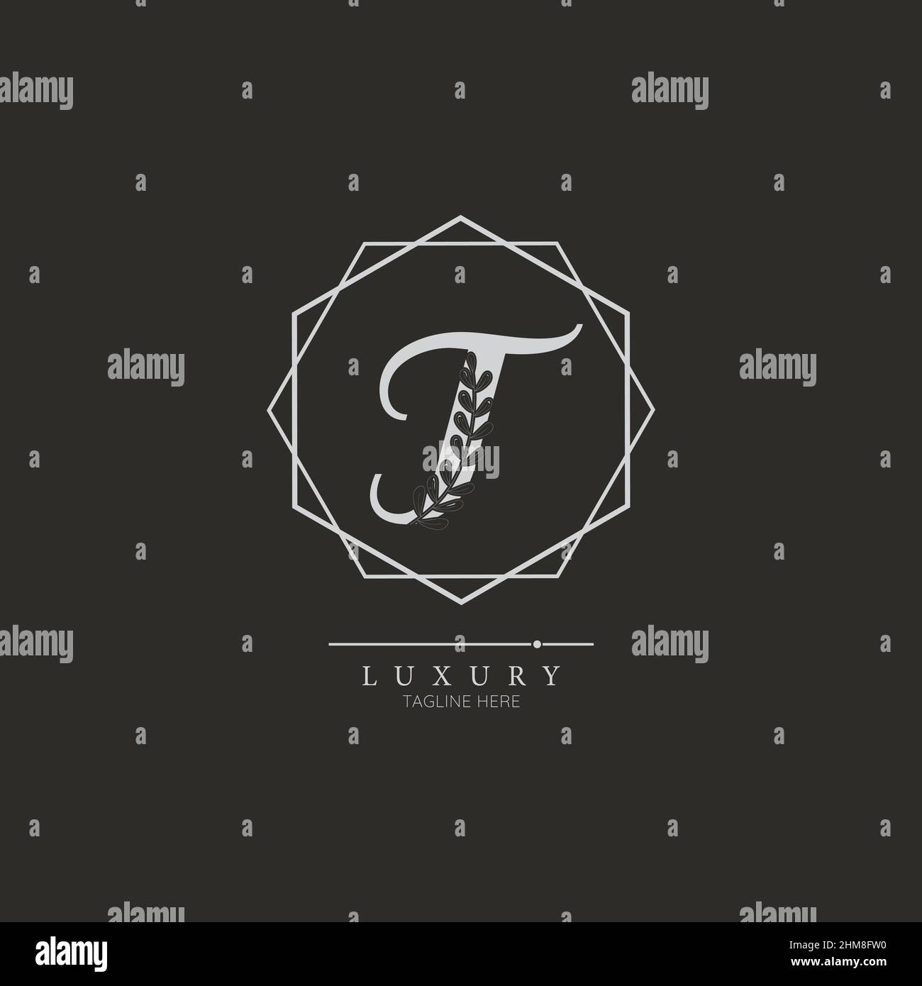 Initial T letter luxury beauty flourishes ornament monogram logo Stock ...