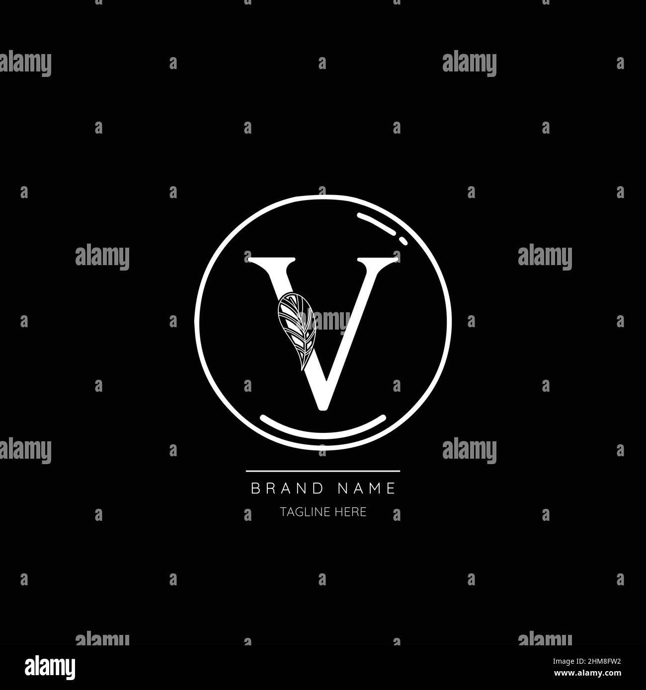 Initial V letter luxury beauty flourishes ornament monogram logo Stock ...