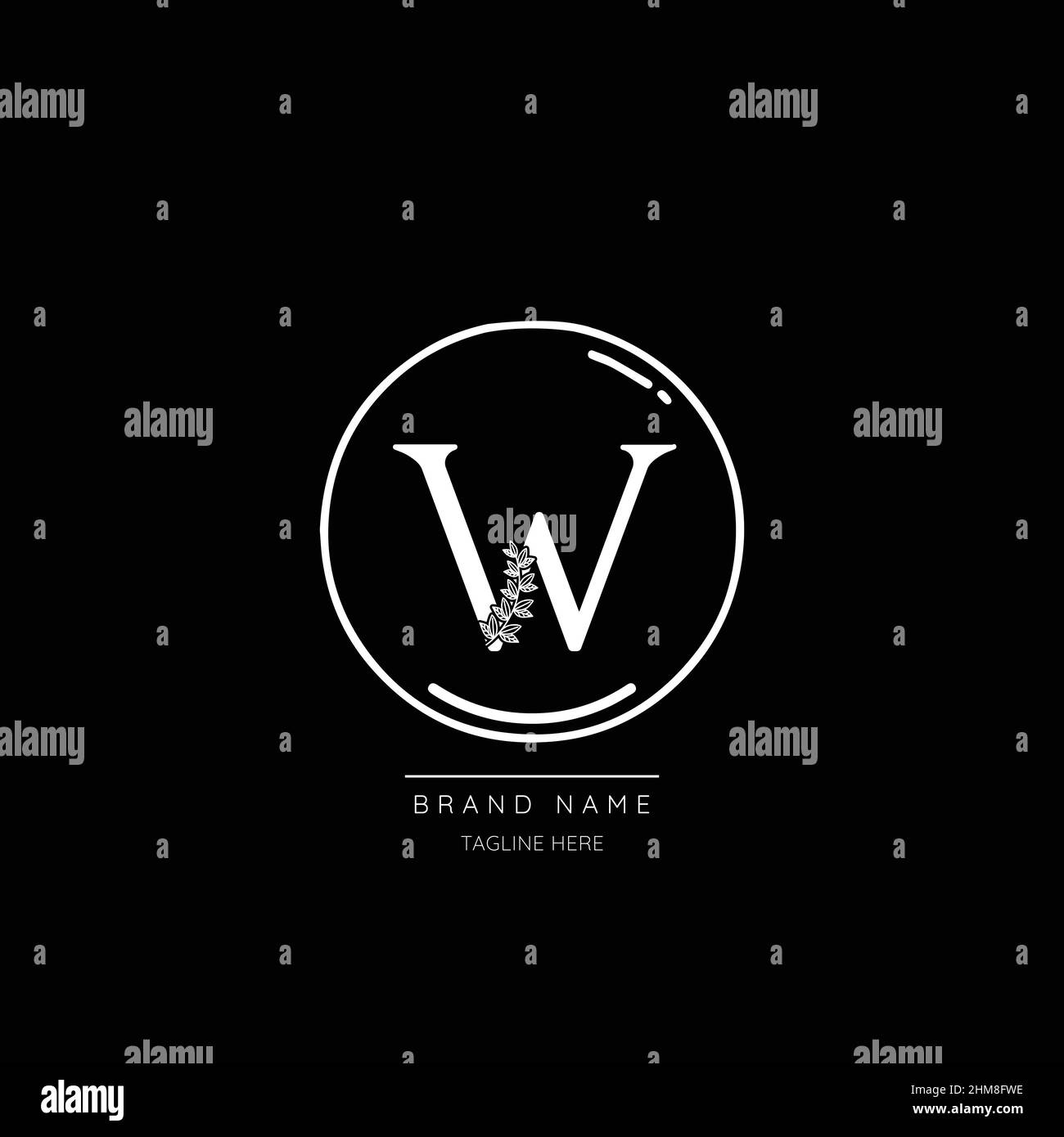 Initial W letter luxury beauty flourishes ornament monogram logo Stock ...