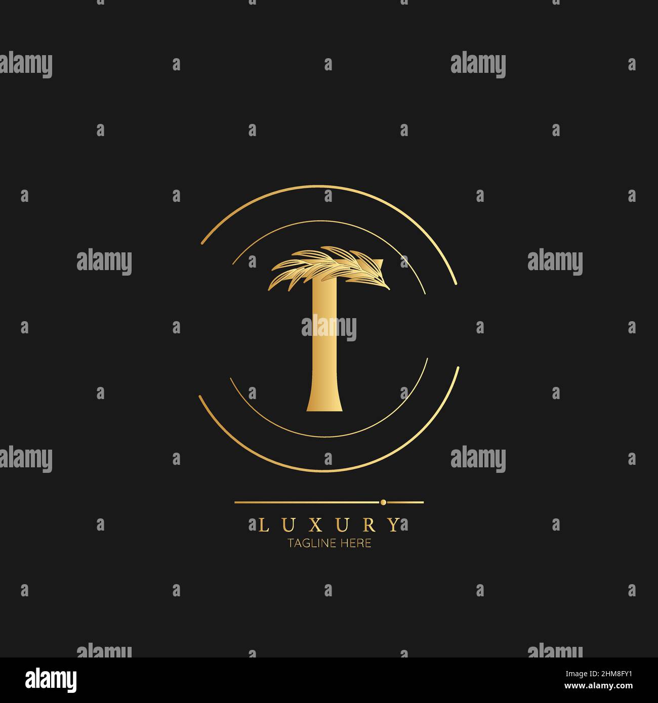 Initial T letter luxury beauty flourishes ornament monogram logo Stock ...