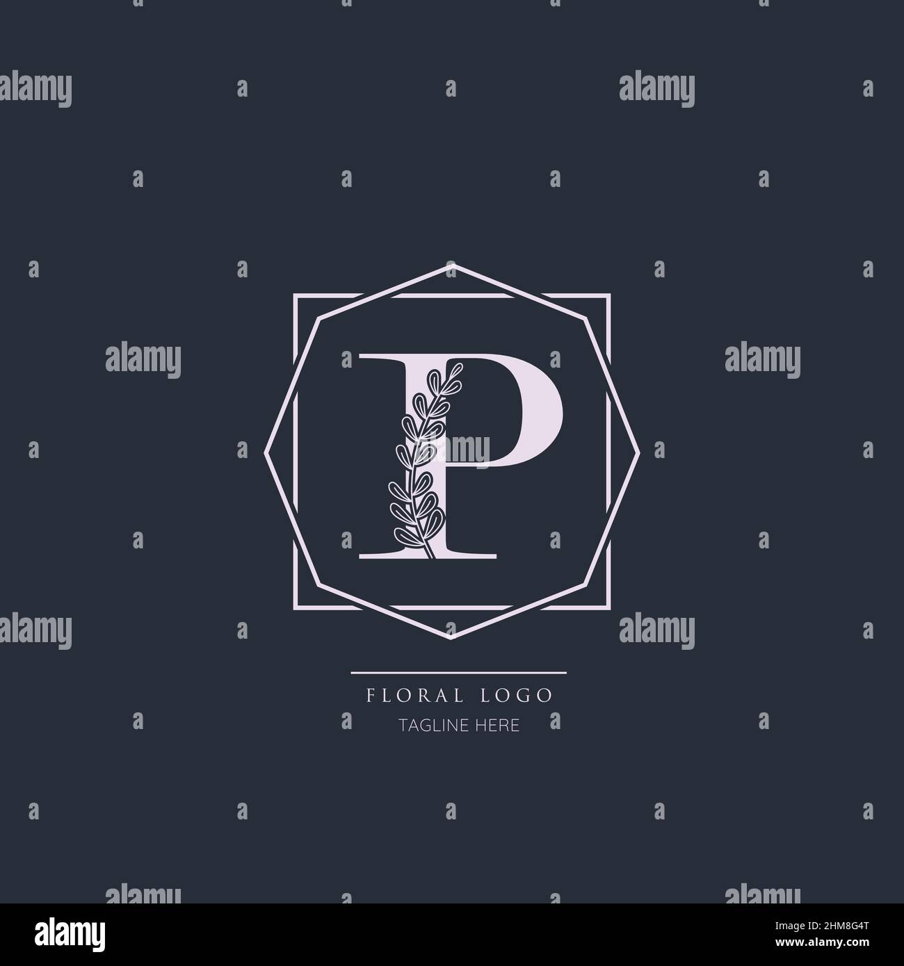 Initial P letter luxury beauty flourishes ornament monogram logo Stock ...
